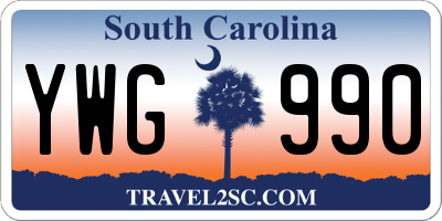 SC license plate YWG990