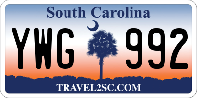 SC license plate YWG992