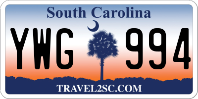 SC license plate YWG994