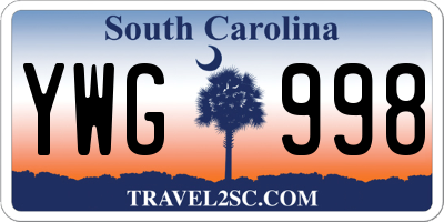 SC license plate YWG998