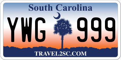 SC license plate YWG999