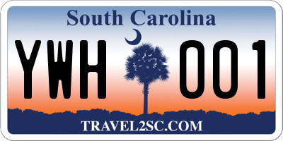 SC license plate YWH001