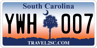 SC license plate YWH007