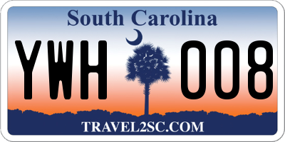 SC license plate YWH008