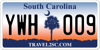 SC license plate YWH009