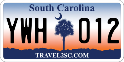 SC license plate YWH012