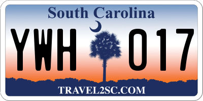 SC license plate YWH017