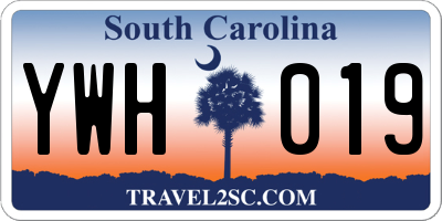 SC license plate YWH019