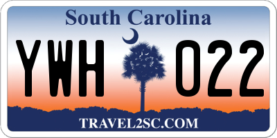 SC license plate YWH022