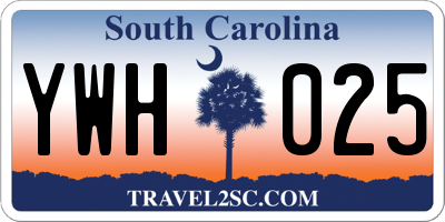 SC license plate YWH025
