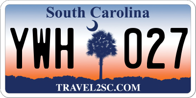 SC license plate YWH027