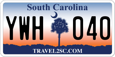 SC license plate YWH040