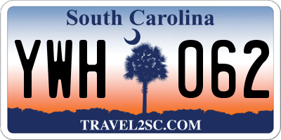 SC license plate YWH062