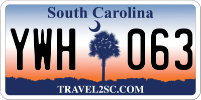 SC license plate YWH063