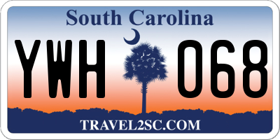 SC license plate YWH068
