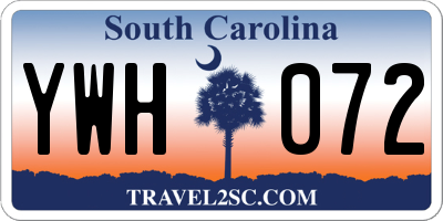 SC license plate YWH072
