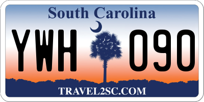 SC license plate YWH090