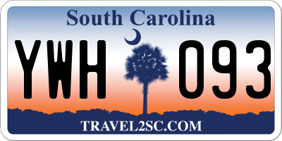 SC license plate YWH093