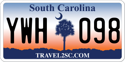 SC license plate YWH098