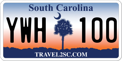 SC license plate YWH100
