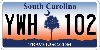 SC license plate YWH102