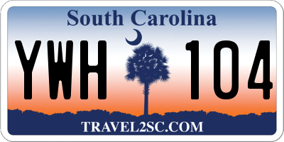 SC license plate YWH104