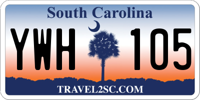 SC license plate YWH105