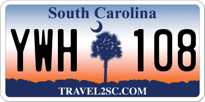 SC license plate YWH108