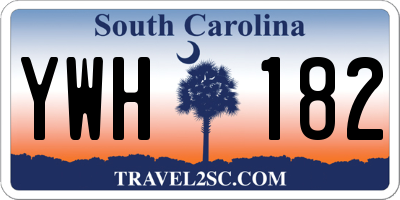 SC license plate YWH182
