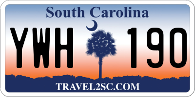 SC license plate YWH190