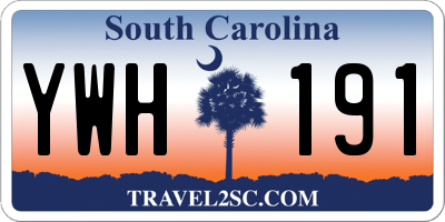 SC license plate YWH191