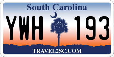 SC license plate YWH193