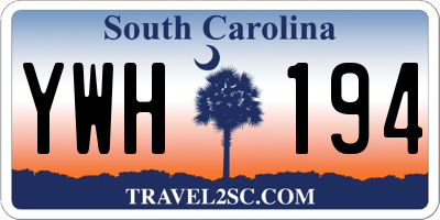 SC license plate YWH194