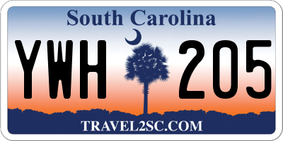 SC license plate YWH205