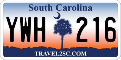 SC license plate YWH216