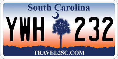 SC license plate YWH232
