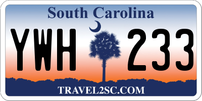 SC license plate YWH233