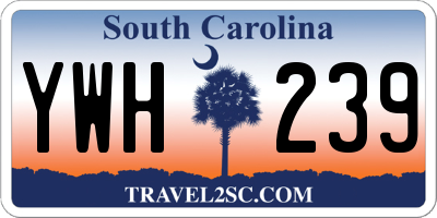SC license plate YWH239