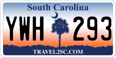 SC license plate YWH293
