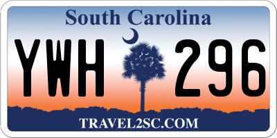 SC license plate YWH296
