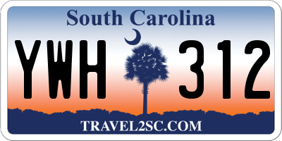 SC license plate YWH312