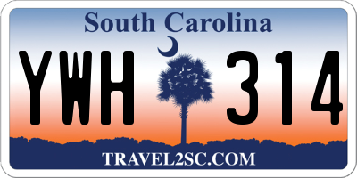 SC license plate YWH314