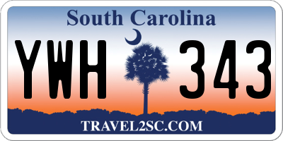 SC license plate YWH343