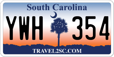 SC license plate YWH354