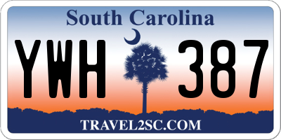 SC license plate YWH387