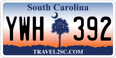 SC license plate YWH392