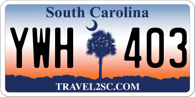 SC license plate YWH403