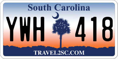 SC license plate YWH418