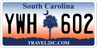 SC license plate YWH602