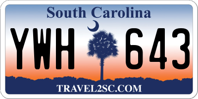SC license plate YWH643